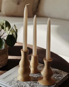 Portavelas de Madera con Forma de Pilar, Decoración Contemporánea para el Hogar, Soporte para Centro de Mesa y Exhibición en Estantes - Product Image 6