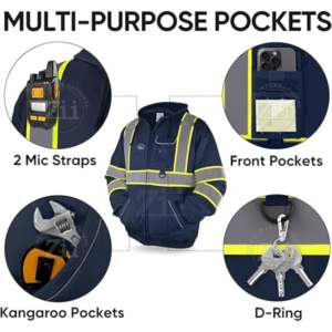 เสื้อแจ็กเก็ตกันลมสะท้อนแสงแถบสะท้อนแสงมองเห็นได้ชัดเจนมีซิปปิดเสื้อแขนยาวเสื้อแขนยาวออกแบบโลโก้ได้ตามต้องการ - Product Image 2