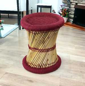 Tabouret Ottoman Antique Léger Tabouret Ottoman Extérieur Indien Canne Ottoman Stoo Pour Intérieur Extérieur Tabouret Os Incrustation Console - Product Image 1