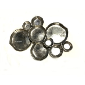 Bol de service alimentaire élégant de couleur or à 9 compartiments plateau en métal vaisselle de mariage plat et bols de service alimentaire en grappe - Product Image 6