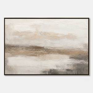 Textured Wabi Sabi Abstract Landscape Painting <b>Framed</b> <b>Canvas</b> Art Minimalist Oil Hand Painted Indoor Decor - Product Image 2