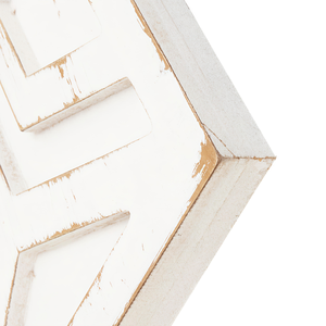 Décoration murale artisanale en bois sculpté, panneau mural rectangulaire, finition blanche, décoration artistique pour salon, entrée, hall - Product Image 4