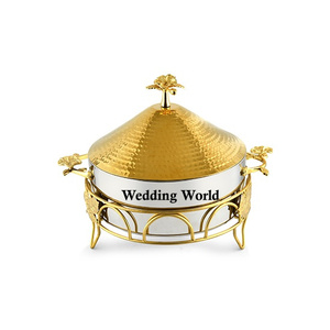 Marmite isolée en métal Casserole de créateur faite à la main de qualité supérieure Finition personnalisée Vente en gros Réchauffeur d'aliments en métal - Product Image 2