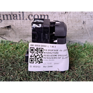 Regolatore Specchietti Retrovisori KIA Sportage Serie 93530D9500 (10>16) - Product Image 2