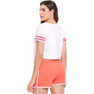 Chándal informal de manga corta con logotipo personalizado para mujer, Camiseta de cuello redondo, conjunto de pantalones cortos, chándal, conjuntos de dos piezas - Product Image 6