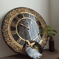 JAM DINDING Resin Epoksi Buatan Tangan Ukuran Sesuai Pesanan Dioperasikan dengan Baterai Desain Modern Pola Geometris Abstrak Pernikahan Rumah
