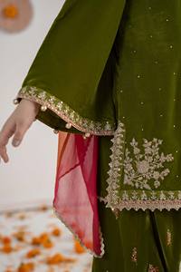 Pakistani <b>Kids</b> Girls Formal Luxury Acrylic Velvet Embroidered Lehenga Choli for Wedding Eid and Birthday Parties - Product Image 5