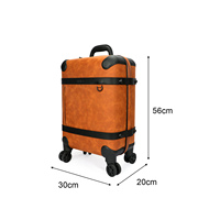 Valise HiBO unisexe de luxe vintage en cuir PU avec roulettes pivotantes et serrure intégrée pour homme