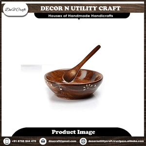 Ensemble de bols de service en bois d'acacia et de sheesham écologique personnalisé, vaisselle décorative polyvalente fabriquée à la main pour la cuisine à la maison - Product Image 5