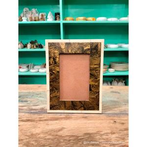 Idées de cadeaux pour événements d'anniversaire, cadre photo en résine carrée de style zen asiatique, incrustation d'os, décoration moderne pour la maison, cadre photo de paysage - Product Image 3
