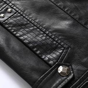 Chaqueta de moto de piel sintética para hombre Traje de carreras de invierno de cuero de motocicleta de moda informal con cremallera superior - Product Image 4