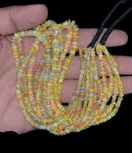 Perles de rondelle de feu opale éthiopienne naturelle 3-5mm brin de pierres précieuses en vrac fabrication de bijoux à bricoler soi-même en gros - Product Image 2