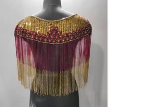 Capa con Cuentas de Estilo Preppy de Alta Moda, Hecha a Mano en Poliéster, Accesorio Único para Fiestas de Taabi Exports para Eventos de Clubes Femeninos - Product Image 3