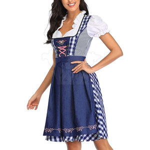 Vestido Dirndl Bávaro para Mujer, Superventas, Mini, Cuello en V, Corte en A, Poliéster Transpirable, Espalda con Cordones, Personalizable para Fiestas - Product Image 3