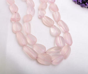 Cuarzo Rosa Natural, Piedras Sueltas Lisas, 1 Hilo, Piedra Preciosa Natural para la Elaboración de Joyería Fina - Product Image 2