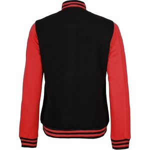 Veste universitaire noire et rouge, style Letterman, avec contraste audacieux, vêtement d'extérieur, taille et design personnalisés - Product Image 2