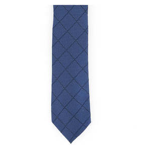 Alfani Men's Windowpane <b>Tie</b> Navy Size Regular Made of <b>Polyester</b> - Product Image 3