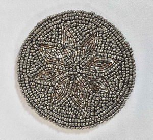 Posavasos de cuentas clásicos hechos a mano con respaldo de poliéster-Iglesia portátil y regalos religiosos (4x4 pulgadas) - Product Image 3