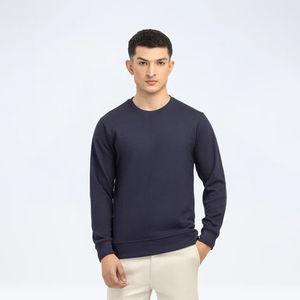 Custom Men's Heavyweight 100% Cotton <b>Fleece</b> Crew Neck <b>Sweatshirt</b> Custom Logo Drop Shoulder Solid Color Eco-Friendly-Winter ODM - Product Image 1