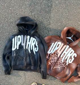 เสื้อฮู้ดดี้พิมพ์ลายแมงมุมคุณภาพสูง 420gsm หนักแน่นพิเศษ เสื้อฮู้ดดี้และเสื้อสเวตเชิ้ตผู้ชาย ผ้าฝ้าย 100% สเวตเชิ้ตสตรีทแวร์แบบสั่งทำ - Product Image 2