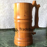 Mug en bois artisanal, style classique, écologique et réutilisable, avec poignée intégrée, pour cadeaux d'affaires par Tradebyd