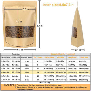 Bolsa de Embalaje Personalizada con Cierre Hermético, Bolsa de Pie de 100 g y 5 oz, Bolsa de Plástico con Cierre de Cremallera, Bolsa de Mylar para Alimentos, Aperitivos, Frutos Secos, Fruta Deshidratada - Product Image 5