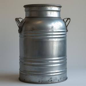 Lata de leche galvanizada Vintage con mango de latón, hechos a mano detalles artesanales, acento decorativo para interiores de temporada - Product Image 2