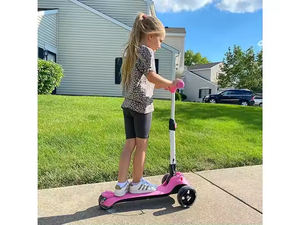 Patinete eléctrico moderno de 3 ruedas al por mayor para niños barra de luz LED pantalla LCD cuerpo de aleación ajustable en altura plegable al aire libre - Product Image 5