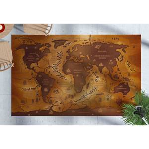 Alfombra con Estampado de Mapa del Mundo Antiguo, Decoración Educativa para el Hogar, Alfombra Marrón Suave, con Pelo Suave - Product Image 2