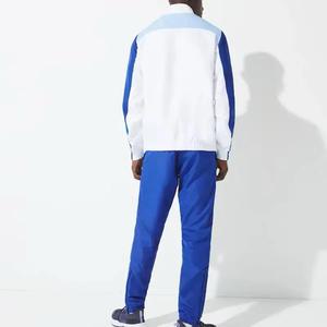 Ensemble de survêtement respirant uni personnalisé, veste à col cheminée zippée en nylon et polyester, pantalon de jogging, ensemble deux pièces pour hommes - Product Image 3