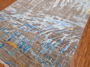 พรมไหมพรมขนแกะถักด้วยมือสำหรับใช้ในบ้านสำนักงานห้องนั่งเล่นลายแอบสแตรก - Product Image 5