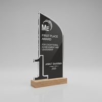 Trophée en acrylique poli gravé, imprimé en typographie, le plus vendu, durable, pour événements scolaires, universitaires, d'entreprise, et trophée étudiant