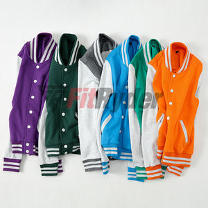 Chaqueta universitaria con logotipo personalizado al por mayor, cuerpo de lana, Mangas de piel de vaca auténtica, soporte, accesorio de invierno de secado rápido, Letterman de calle alta - Product Image 5