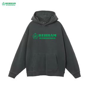 Vente en gros de sweats à capuche personnalisés en molleton uni/éponge française 100% coton, coupe classique, avec logo sur le devant, vêtements - Product Image 3