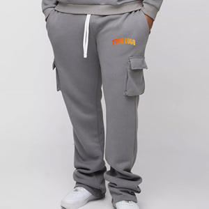 กางเกงวอร์มผู้ชายทรงขาบาน ผ้าโพลีเอสเตอร์/คอตตอนน้ำหนักเบา กันน้ำ สำหรับฤดูหนาว รุ่นใหม่ ผลิตตามแบบ OEM ทรงขาตรงกว้าง ลุคซักยีนส์ - Product Image 5