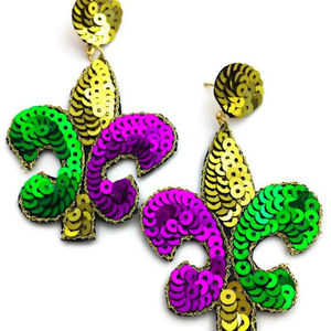 งานฝีมือที่ไม่ซ้ำกันลูกปัดมาร์ดิกราส์ปักเลื่อมและการออกแบบที่ดีต่างหูน่ารักพรีเมี่ยมแฟนซีและตัวเลือกชั้นนำ - Product Image 1