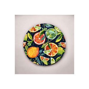 Colorido patrón de frutas y número 50cm mesa de madera silenciosa Reloj de pared regalo perfecto para la decoración del hogar - Product Image 2