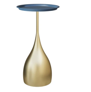 Mesa de esquina metálica de nuevo diseño, precio asequible, mesa auxiliar con acabado dorado redondeado, muebles, decoración del hogar - Product Image 1