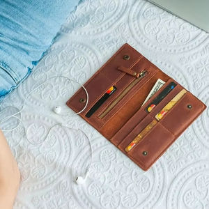 High Quality Minimalist <b>Women</b> Genuine Leather Anti-Theft Long Open Closure <b>Travel</b> <b>Wallet</b> Customizable LWM-0021 - Product Image 1