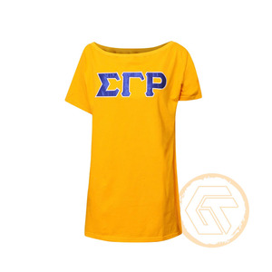 Camiseta de Sororidad Sigma Gamma Rho para Mujer, 100% Algodón Jersey, Cuello Redondo, Bordada, Transpirable para Verano, Venta al Por Mayor - Product Image 1