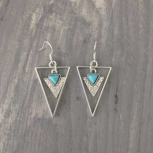 Boucles d'oreilles pendantes en argent sterling 925, élégantes, pour fêtes chrétiennes, avec labradorite naturelle triangulaire de 5 mm, bijoux vintage en pierres précieuses, pierre de naissance - Product Image 1