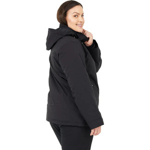 High Street Women's Black <b>Quilted</b> Winter Jacket With Fur Trim Hood Windproof Full Sleeve Regular Length Polyester <b>Wadding</b> Coated - Product Image 4