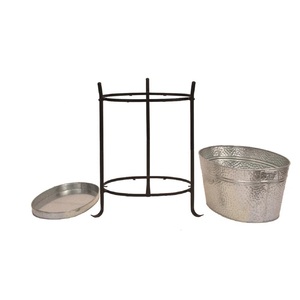 Seau à glace Iron Chill Harmony avec support en fer et un plateau de service pour le stockage de boissons fraîches de bière pour la fête en plein air indienne - Product Image 4