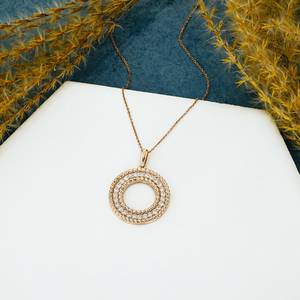 เครื่องประดับสุดหรูทำด้วยมือสุดหรูจี้เพชรขอบลูกปัดสองเส้นเปิดวงกลมหรูหราพร้อมโซ่รูดปรับได้ขายส่ง - Product Image 4