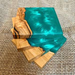 Posavasos Cuadrados de Resina de Diseño Clásico Personalizado para Decoración de Mesa de Cocina, Posavasos de Diseño Clásico para Bebidas - Product Image 3