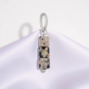 925 argent Sterling blanc Jade Cube pendentif Style religieux Heishi Tube pierre précieuse naturelle charme fabrication de bijoux en gros approvisionnement - Product Image 3