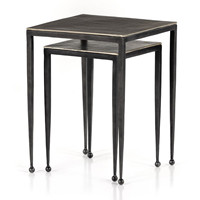Ensemble de table d'appoint en aluminium et en fer au design tendance Table d'appoint de canapé carrée en argent antique pour le salon et la chambre à coucher
