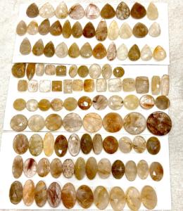 Piedras Preciosas Sueltas de Cuarzo Rutilado Dorado Natural, Talladas en Rosa con Facetas, de Belleza Única - Product Image 4