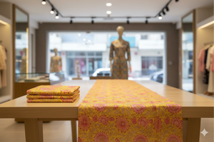 Tela de Algodón Orgánico Ligero, Tejido Floral Amarillo, 100% Algodón Peinado, Ecológico, Estampado Lindo Estilo Liberty para Niñas - Product Image 2