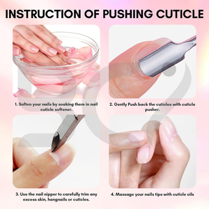 Pretty Pink Color Cuticle Pusher <b>Gel</b> Remover Stainless Steel <b>Nail</b> Cleaner Dual Ended Spoon Pusher And Cuticle Trimmer - Product Image 5